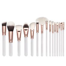 Load image into Gallery viewer, Excellent Quality 15pcs Makeup Brushes Set + Leather Case Foundation Powder Blush Highlighter Eyeshadow Blending Brush Maquiagem