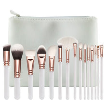 Load image into Gallery viewer, Excellent Quality 15pcs Makeup Brushes Set + Leather Case Foundation Powder Blush Highlighter Eyeshadow Blending Brush Maquiagem