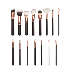 Load image into Gallery viewer, Excellent Quality 15pcs Makeup Brushes Set + Leather Case Foundation Powder Blush Highlighter Eyeshadow Blending Brush Maquiagem
