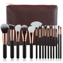 Load image into Gallery viewer, Excellent Quality 15pcs Makeup Brushes Set + Leather Case Foundation Powder Blush Highlighter Eyeshadow Blending Brush Maquiagem