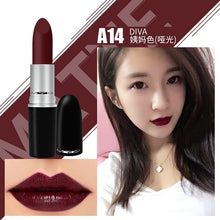 Load image into Gallery viewer, Top Quality Matte Lipstick Metal Tube Waterproof Lips Brand Makeup Long-lasting Lipstick Red Nude Marrakesh Chili Diva Lipstick