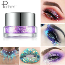 Load image into Gallery viewer, Pudaier Eye Holographic Eyeshadow Sequin Laser Pigment Glitter Eyeshadow Gel Shimmer Metallic Powder Eyeshadow Palette Makeup