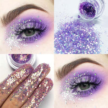Load image into Gallery viewer, Pudaier Eye Holographic Eyeshadow Sequin Laser Pigment Glitter Eyeshadow Gel Shimmer Metallic Powder Eyeshadow Palette Makeup