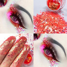 Load image into Gallery viewer, Pudaier Eye Holographic Eyeshadow Sequin Laser Pigment Glitter Eyeshadow Gel Shimmer Metallic Powder Eyeshadow Palette Makeup