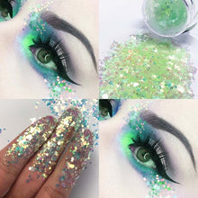 Load image into Gallery viewer, Pudaier Eye Holographic Eyeshadow Sequin Laser Pigment Glitter Eyeshadow Gel Shimmer Metallic Powder Eyeshadow Palette Makeup