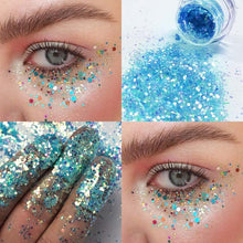 Load image into Gallery viewer, Pudaier Eye Holographic Eyeshadow Sequin Laser Pigment Glitter Eyeshadow Gel Shimmer Metallic Powder Eyeshadow Palette Makeup