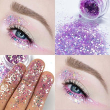 Load image into Gallery viewer, Pudaier Eye Holographic Eyeshadow Sequin Laser Pigment Glitter Eyeshadow Gel Shimmer Metallic Powder Eyeshadow Palette Makeup