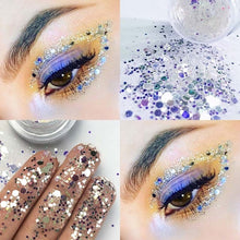 Load image into Gallery viewer, Pudaier Eye Holographic Eyeshadow Sequin Laser Pigment Glitter Eyeshadow Gel Shimmer Metallic Powder Eyeshadow Palette Makeup