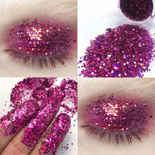Load image into Gallery viewer, Pudaier Eye Holographic Eyeshadow Sequin Laser Pigment Glitter Eyeshadow Gel Shimmer Metallic Powder Eyeshadow Palette Makeup