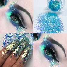 Load image into Gallery viewer, Pudaier Eye Holographic Eyeshadow Sequin Laser Pigment Glitter Eyeshadow Gel Shimmer Metallic Powder Eyeshadow Palette Makeup