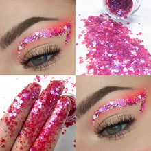 Load image into Gallery viewer, Pudaier Eye Holographic Eyeshadow Sequin Laser Pigment Glitter Eyeshadow Gel Shimmer Metallic Powder Eyeshadow Palette Makeup